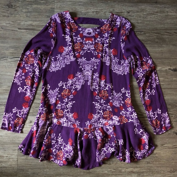 Free people smooth talker floral print tunic dress with pockets - Picture 2 of 10